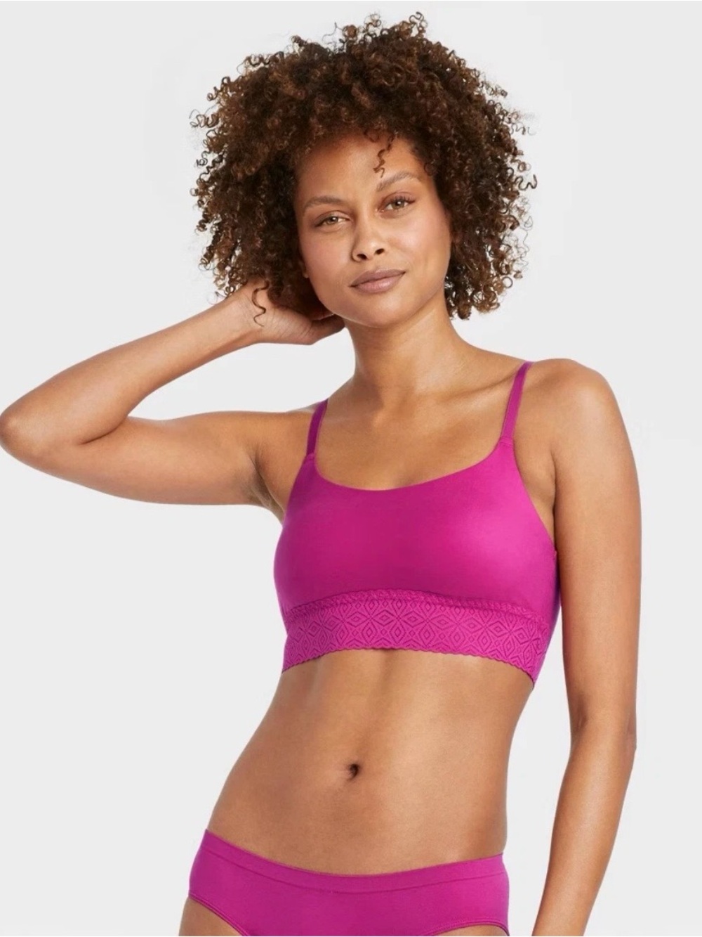 Auden Dark Pink Lightly Lined Bralette M